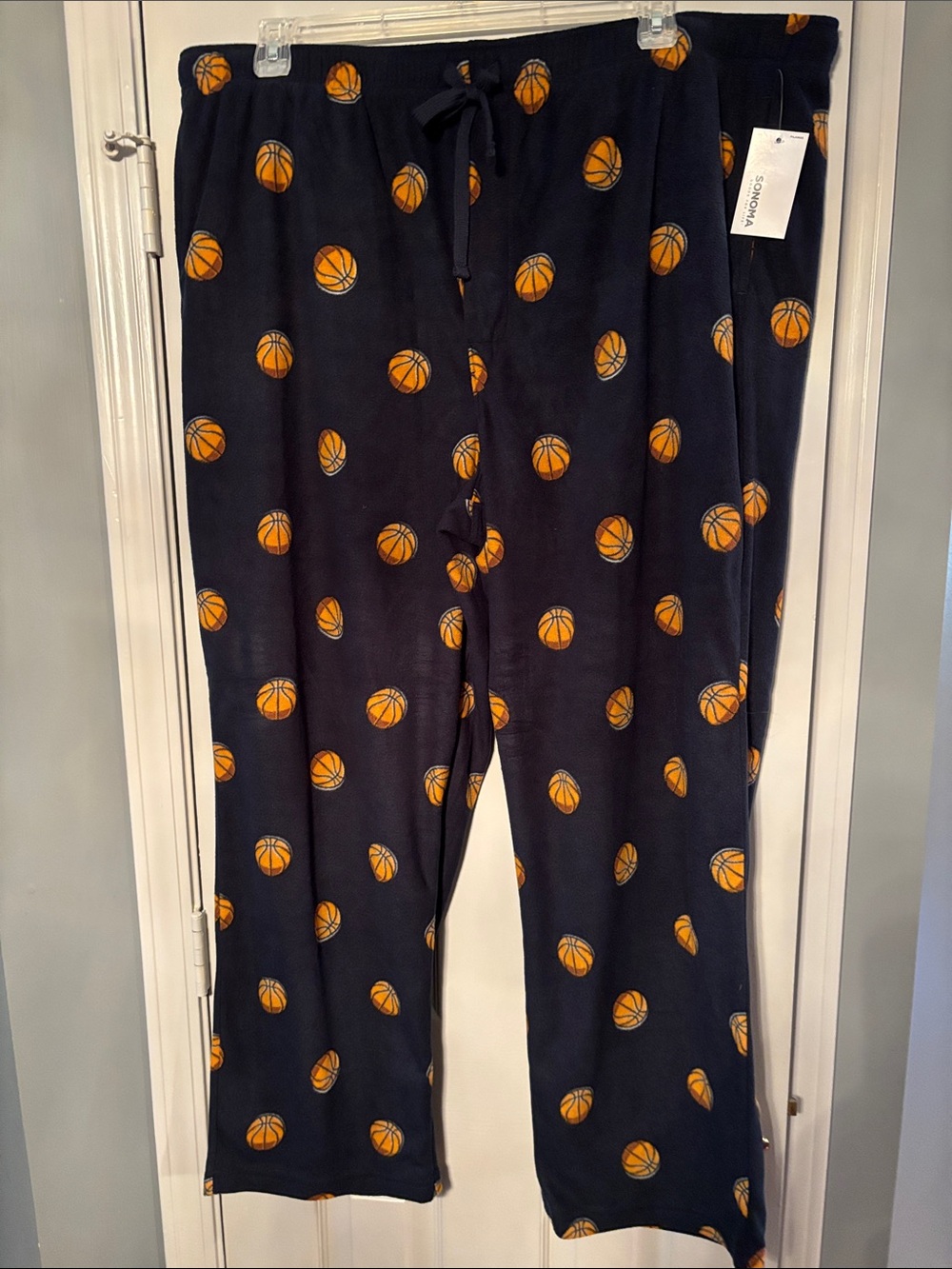 Sonoma Navy Soft & Cozy Pajama Pants with Basketball Print NWT